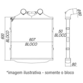 BLOCO INTERCOOLER MERCEDES OF1723 / L2423 / 2428 600X607X50 - BEHR HELLA