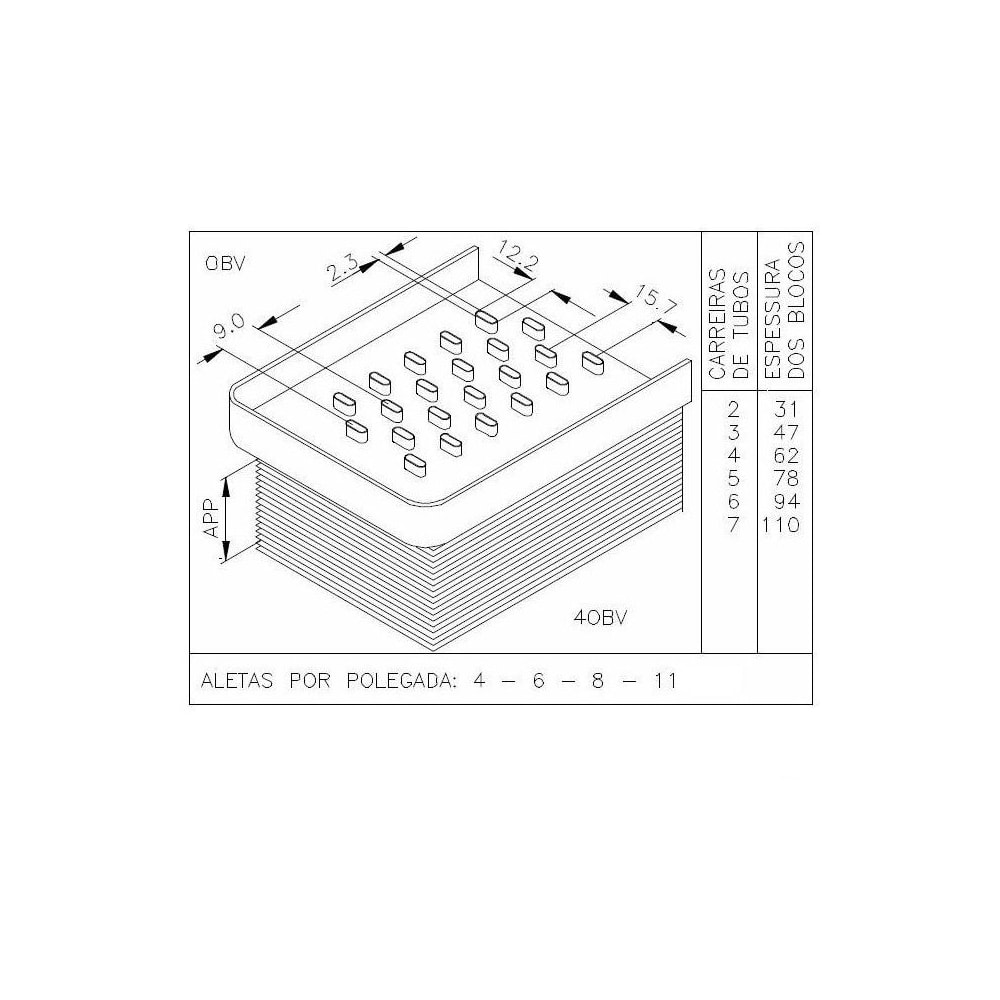 BLOCO MWM D225-6 / D 229-6 - VISCONDE/MODINE BLOCO MWM D225-6 / D 229-6 - VISCONDE/MODINE