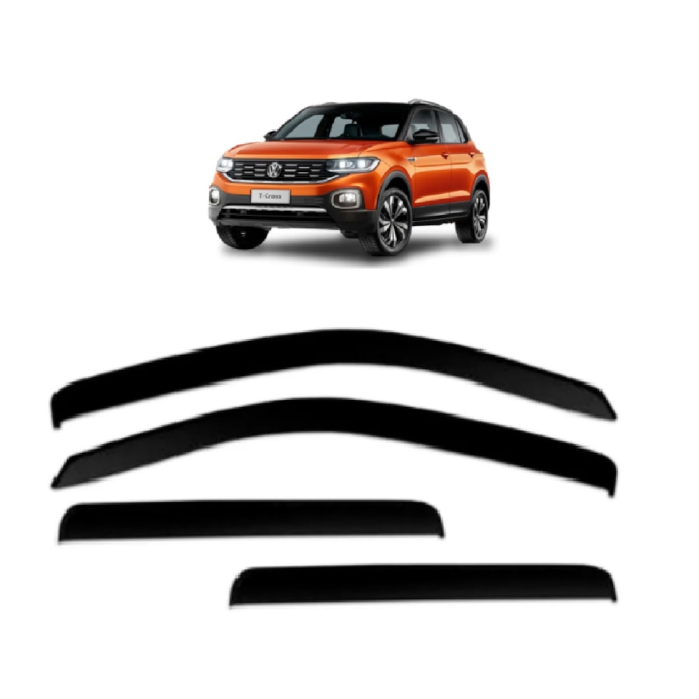 CALHA DE CHUVA INTERIÇA SLIM VW VOLKSWAGEN T-CROSS 2019 A 2020 4 PORTAS - TGPOLI CALHA DE CHUVA INTERIÇA SLIM VW VOLKSWAGEN T-CROSS 2019 A 2020 4 PORTAS - TGPOLI