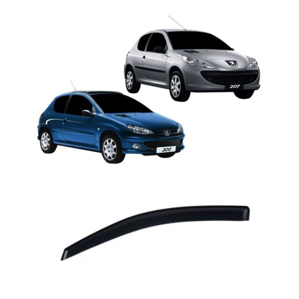 CALHA DE CHUVA PEUGEOT 206 / 207 HATCH 2001 A 2013 2 PORTAS - TGPOLI CALHA DE CHUVA PEUGEOT 206 / 207 HATCH 2001 A 2013 2 PORTAS - TGPOLI