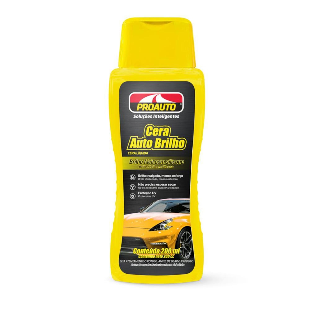 CERA LIQUIDA AUTO BRILHO PROAUTO 200ML - PROAUTO CERA LIQUIDA AUTO BRILHO PROAUTO 200ML - PROAUTO