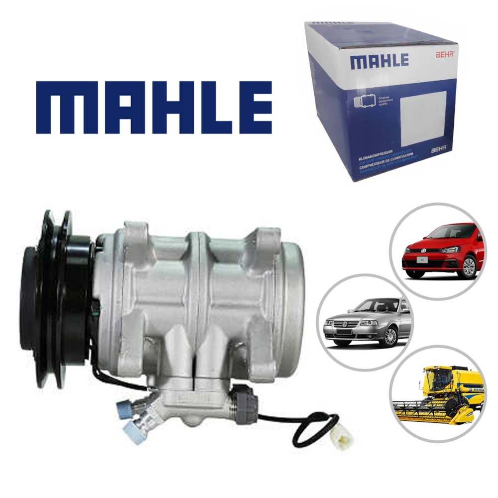COMPRESSOR AR CONDICIONADO VW VOLKSWAGEN GOL 2000 A 2010 / SANTANA 1997 A 2004 / NEW HOLLAND COLHEITADEIRA 1990 A 2019  - MAHLE COMPRESSOR AR CONDICIONADO VW VOLKSWAGEN GOL 2000 A 2010 / SANTANA 1997 A 2004 / NEW HOLLAND COLHEITADEIRA 1990 A 2019  - MAHLE