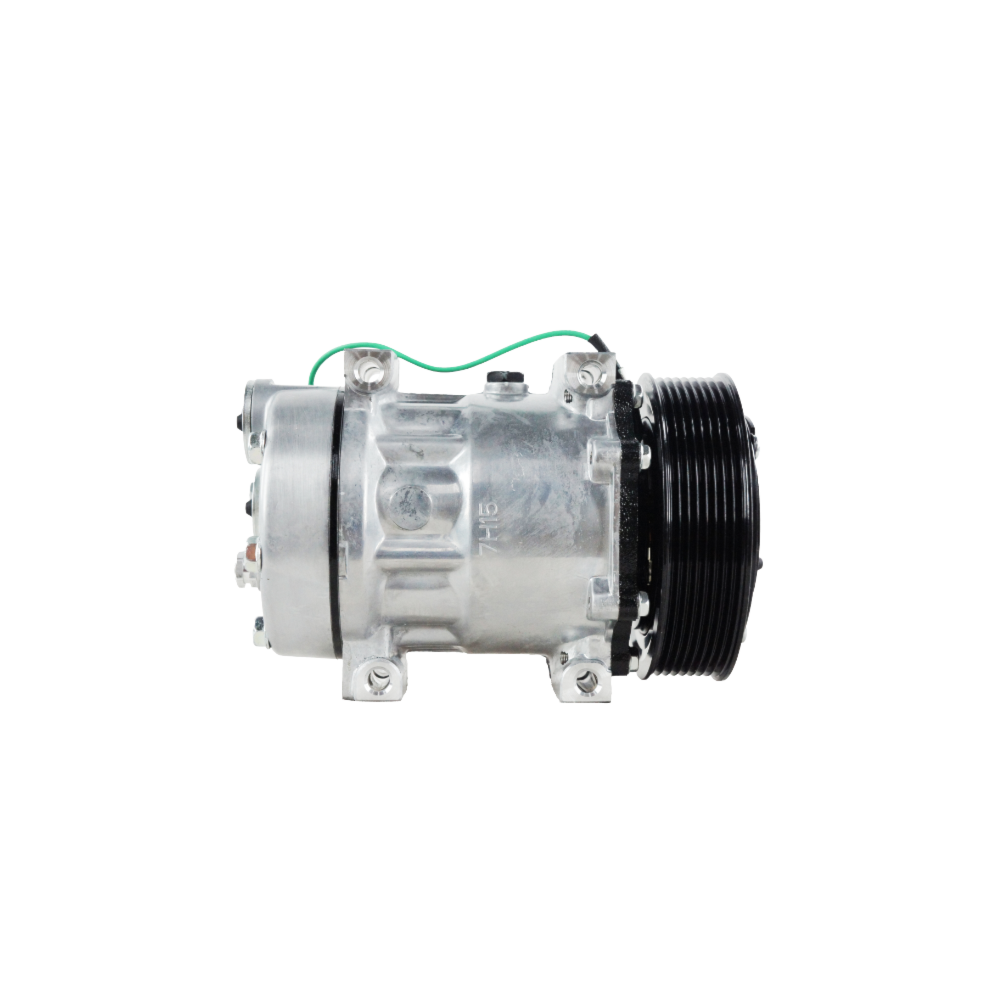 COMPRESSOR VOLVO FH/ FM/ NH 380/400/440/480/520/540/550/580/610/660 SANDEN SE7H15 8PK 4F 24V POLIA 132MM - DENSO COMPRESSOR VOLVO FH/ FM/ NH 380/400/440/480/520/540/550/580/610/660 SANDEN SE7H15 8PK 4F 24V POLIA 132MM - DENSO