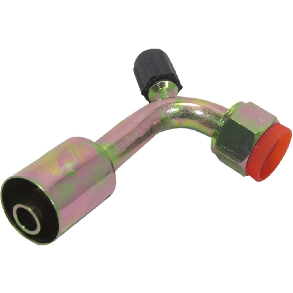 CONEXAO 90º FEMEA ACO 10MM O'RING VALVULA DE SERVICO R134A COM CLIP - PROCOOLER CONEXAO 90º FEMEA ACO 10MM O'RING VALVULA DE SERVICO R134A COM CLIP - PROCOOLER