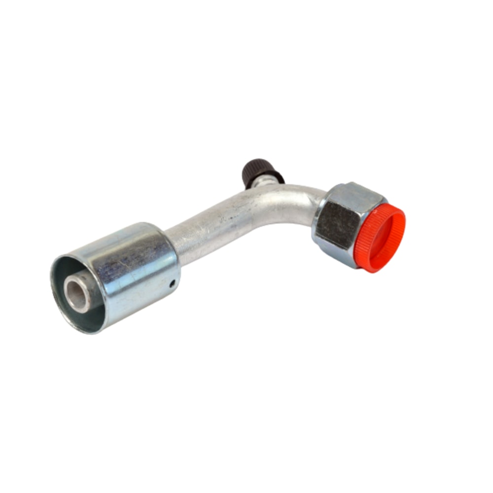 CONEXAO 90º FEMEA ALUMINIO 08MM O'RING VALVULA DE SERVICO R12 COM CLIP - PROCOOLER CONEXAO 90º FEMEA ALUMINIO 08MM O'RING VALVULA DE SERVICO R12 COM CLIP - PROCOOLER
