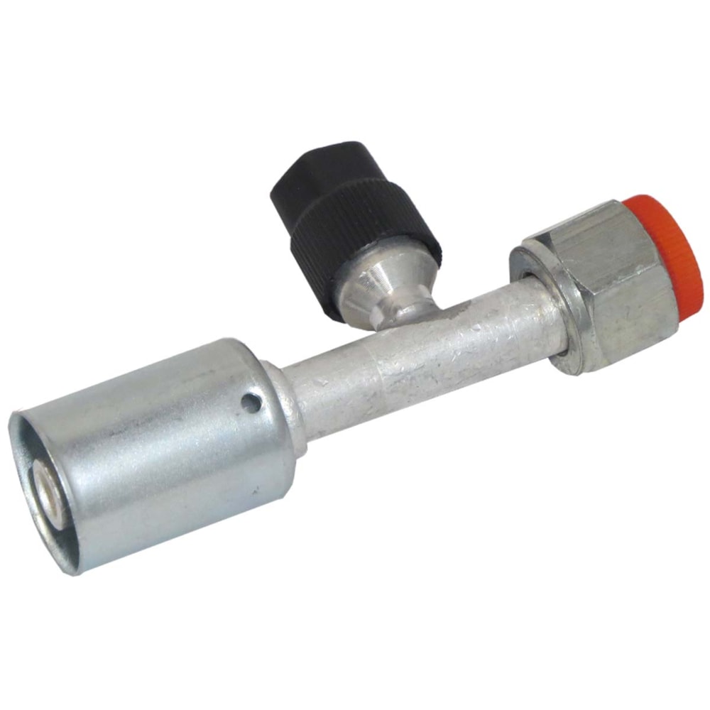 CONEXAO RETA FEMEA ALUMINIO 08MM O'RING VALVULA DE SERVICO R134A COM CLIP - PROCOOLER CONEXAO RETA FEMEA ALUMINIO 08MM O'RING VALVULA DE SERVICO R134A COM CLIP - PROCOOLER