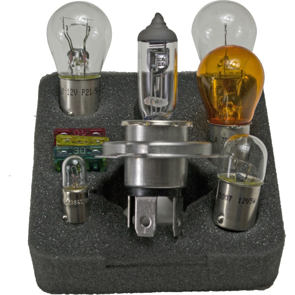 CONJUNTO LAMPADAS E FUSIVEIS PARA REPOSICAO 12V H4 / 7528(P21 / 5W) / 7506 (P21W) / 5007(W5W) 7507(P21W) / 3893(T4W) - HELLA CONJUNTO LAMPADAS E FUSIVEIS PARA REPOSICAO 12V H4 / 7528(P21 / 5W) / 7506 (P21W) / 5007(W5W) 7507(P21W) / 3893(T4W) - HELLA