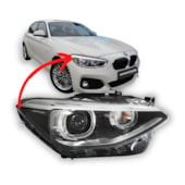 Farol Bi-xenon e Led Bmw Serie 1 118i 2011 Em Diante Lado Di