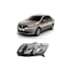 Farol Duplo H1/h7 Mascara Negra Friso Cromado Renault Logan  Farol Duplo H1/h7 Mascara Negra Friso Cromado Renault Logan
