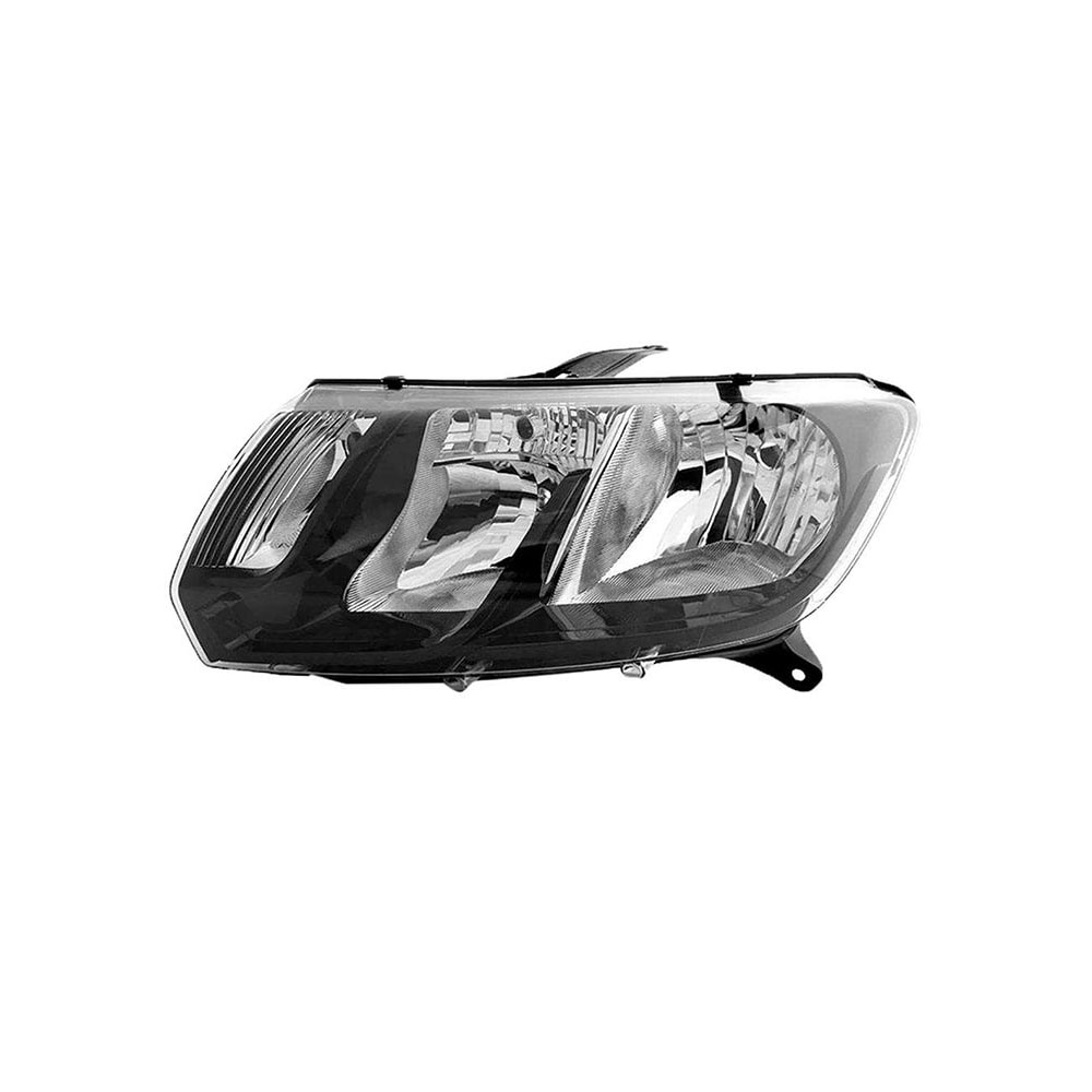 Farol Duplo H1/h7 Mascara Negra Friso Cromado Renault Logan  Farol Duplo H1/h7 Mascara Negra Friso Cromado Renault Logan