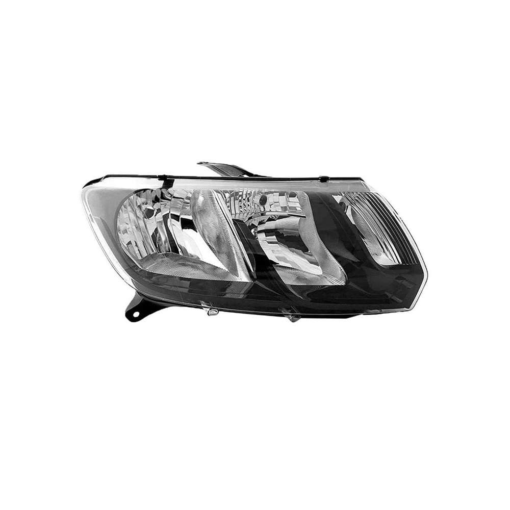 Farol Duplo H1/h7 Mascara Negra Friso Cromado Renault Logan  Farol Duplo H1/h7 Mascara Negra Friso Cromado Renault Logan