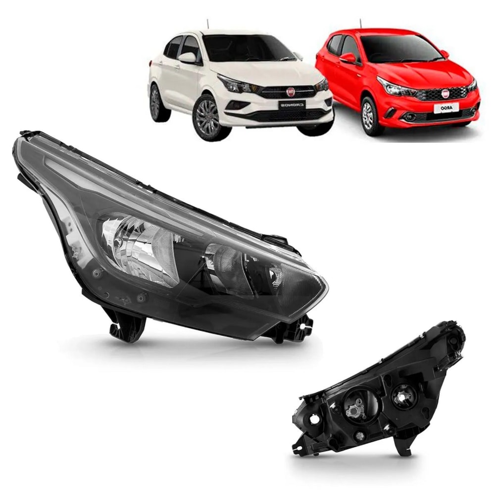Farol Fiat Argo Drive / Cronos Drive / Lado Direito (h7 / Py Farol Fiat Argo Drive / Cronos Drive / Lado Direito (h7 / Py