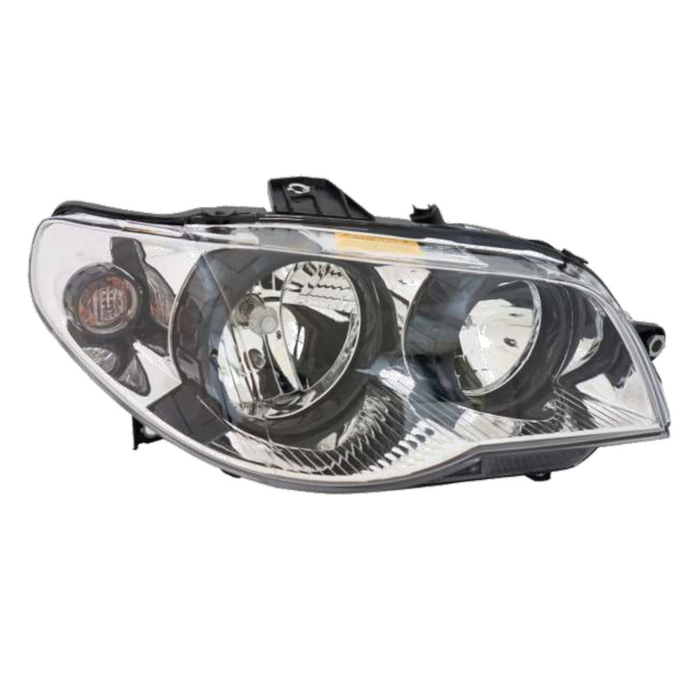 Farol Fiat Palio 2004 Em Diante Cromado Canhao Preto Lado Di