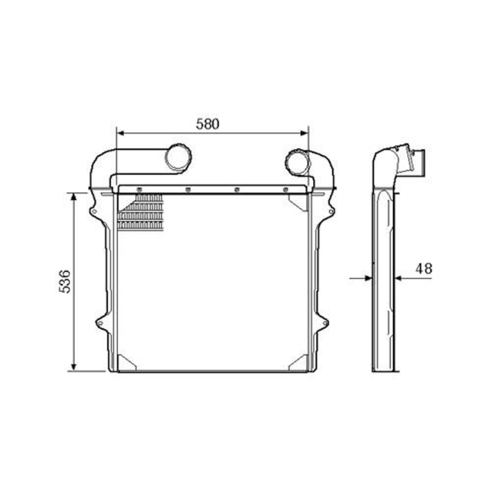 INTERCOOLER FORD ONIBUS B-1618 / 1621 1995 EM DIANTE / VW VOLKSWAGEN ONIBUS 16-180 / 16-210 1995 EM DIANTE BETA 17-230 - VISCONDE/MODINE INTERCOOLER FORD ONIBUS B-1618 / 1621 1995 EM DIANTE / VW VOLKSWAGEN ONIBUS 16-180 / 16-210 1995 EM DIANTE BETA 17-230 - VISCONDE/MODINE