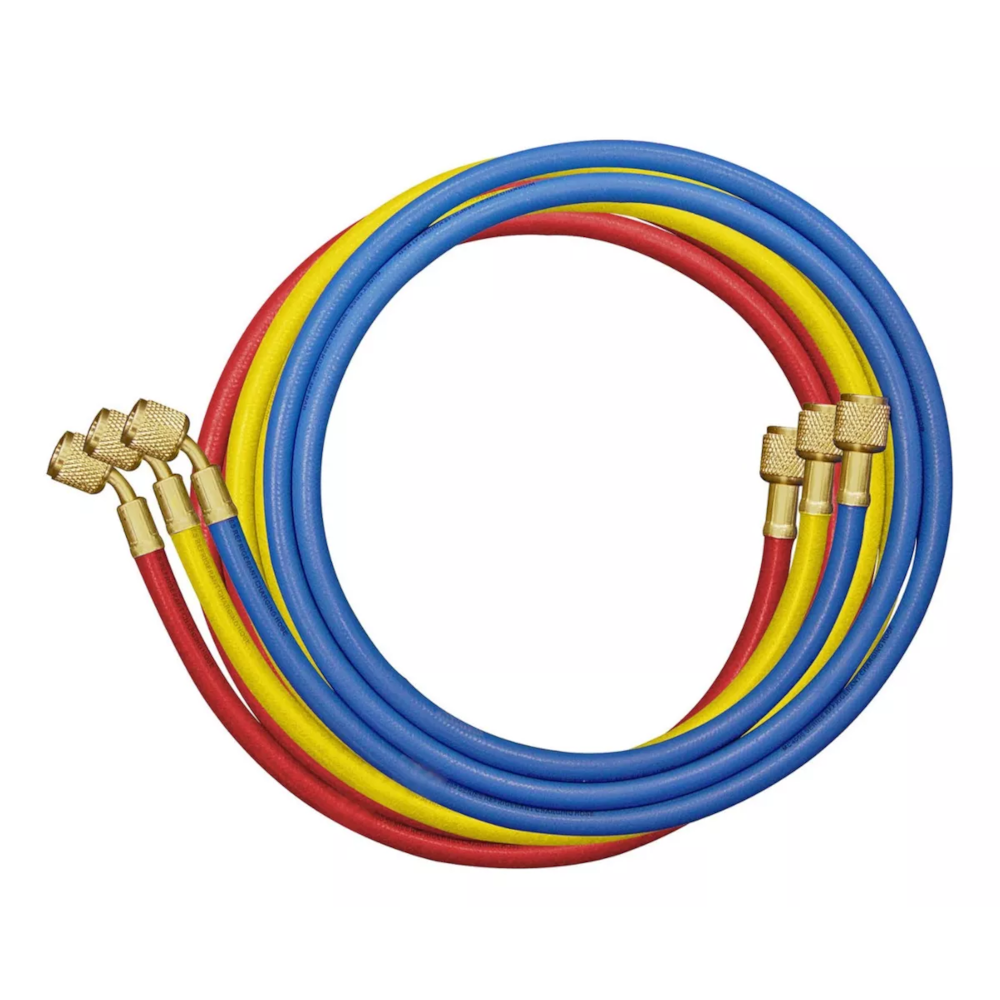 JOGO MANGUEIRA MANIFOLD (AZUL/VERMELHA/AMARELA) COMPR. 72" (180CM) CONEXAO 1/4"SAE - MASTERCOOL JOGO MANGUEIRA MANIFOLD (AZUL/VERMELHA/AMARELA) COMPR. 72" (180CM) CONEXAO 1/4"SAE - MASTERCOOL