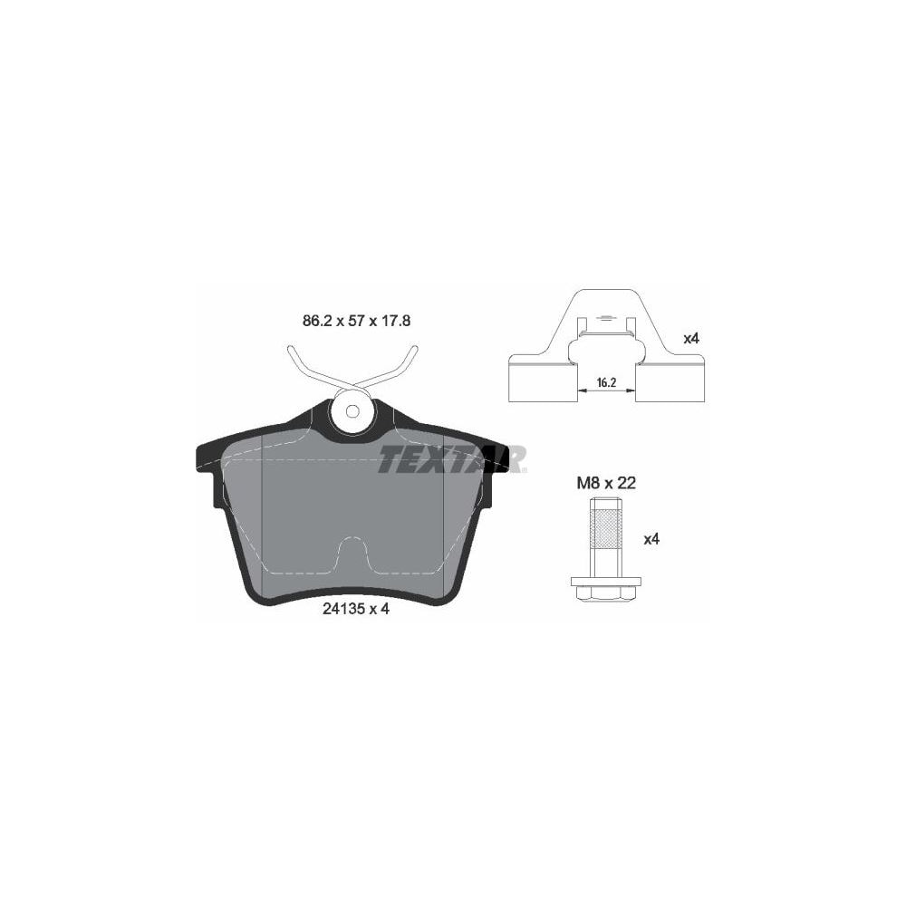 JOGO PASTILHA FREIO TRASEIRA CITROEN C5 1997 A 2018 - TEXTAR JOGO PASTILHA FREIO TRASEIRA CITROEN C5 1997 A 2018 - TEXTAR