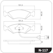 KIT 4 PASTILHA FREIO DIANTEIRO FORD ESCORT 1983 A 1996 - COBREQ