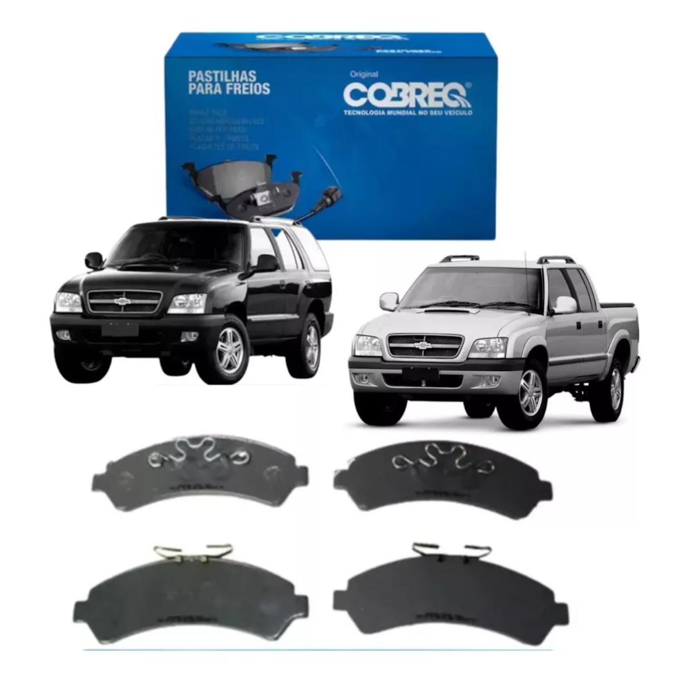 KIT 4 PASTILHA FREIO DIANTEIRO GM BLAZER 4X4 1997 / S10 4X4 1997 A 2005 - COBREQ KIT 4 PASTILHA FREIO DIANTEIRO GM BLAZER 4X4 1997 / S10 4X4 1997 A 2005 - COBREQ