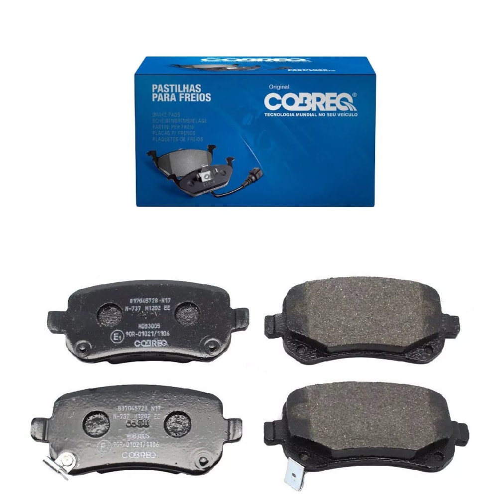 KIT 4 PASTILHA FREIO TRASEIRO CHRYSLER GRAN CARAVAN 2010 /DODGE JOURNEY 2.7 2008 FIAT FREEMONT EMOTION/PRECISION 2.4 11 - COBREQ