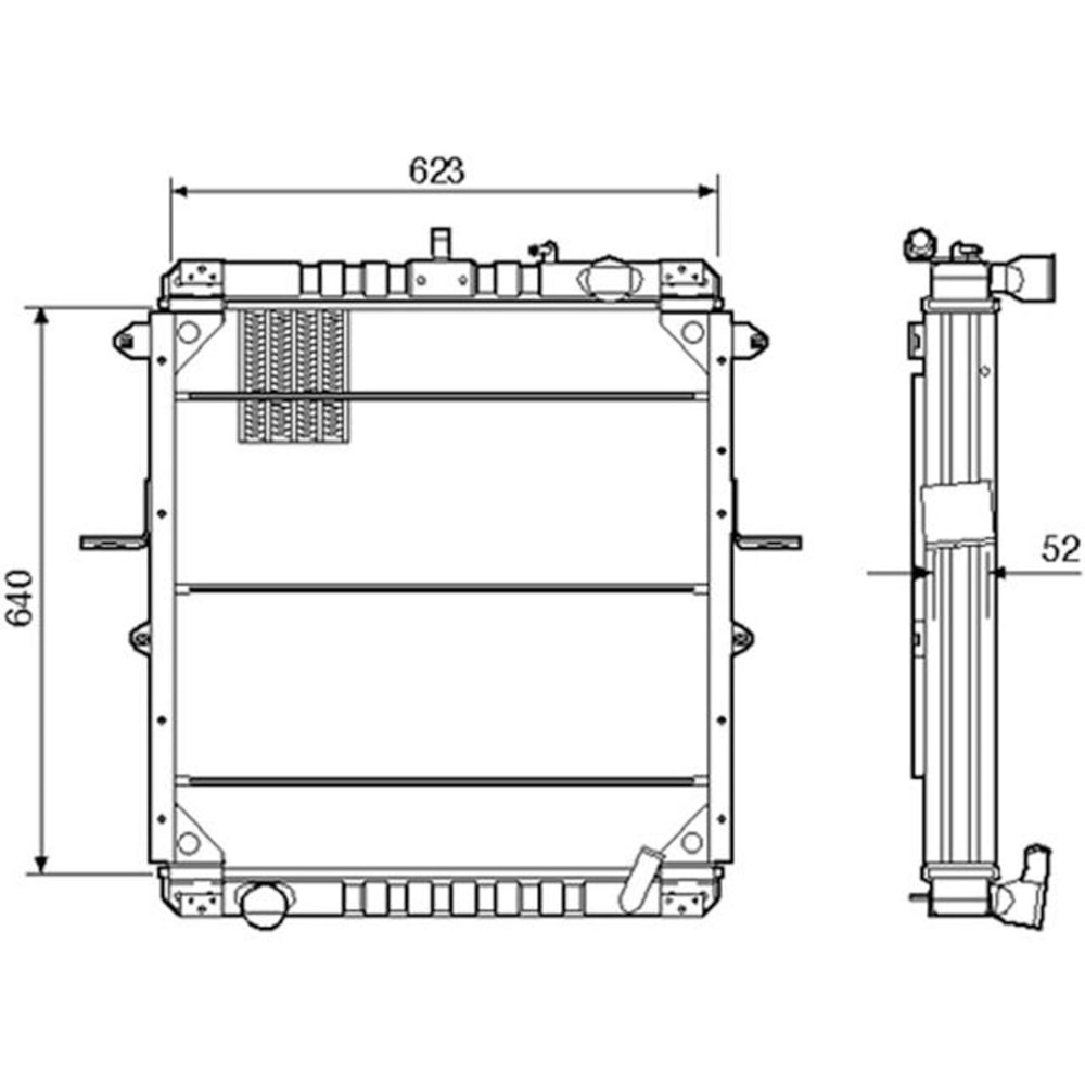 KIT MONTAGEM RADIADOR FORD ONIBUS B1618 / 1621 1996 A 1999 / VW VOLKSWAGEN ONIBUS 16180 URBANO 1996 A 1998 - VISCONDE/MODINE