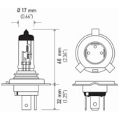 LAMPADA HALOGENA H4 12V 60/55W P43T T4.625 - HELLA LAMPADA HALOGENA H4 12V 60/55W P43T T4.625 - HELLA