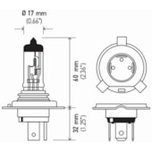 LAMPADA HALOGENA H4 24V 24V 75/70W P43T T4.625 - HELLA