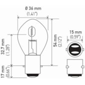 LAMPADA MINIATURA B11 12V 45 / 45W BA20D - HELLA