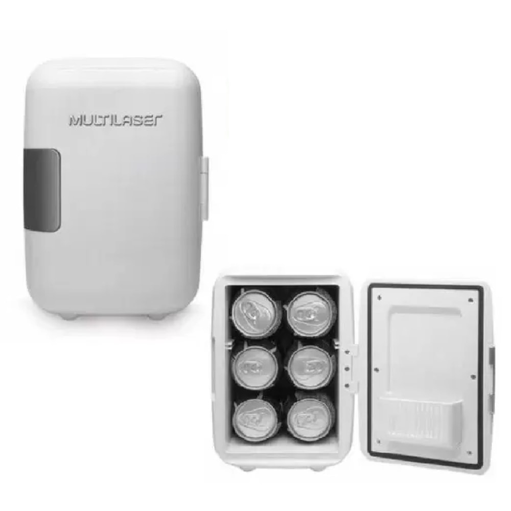 MINI GELADEIRA BRANCA 4L 12V 220V COM CABO DC / SEM CABO AC - MULTILASER MINI GELADEIRA BRANCA 4L 12V 220V COM CABO DC / SEM CABO AC - MULTILASER