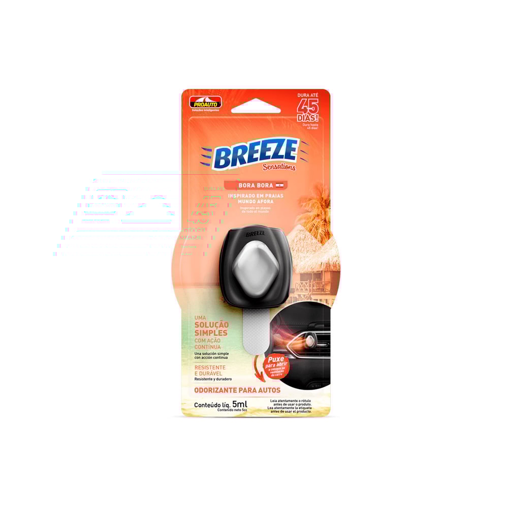 ODORIZADOR AUTOMOTIVO BREEZE SENSATIONS BORA BORA 5ml - PROAUTO ODORIZADOR AUTOMOTIVO BREEZE SENSATIONS BORA BORA 5ml - PROAUTO