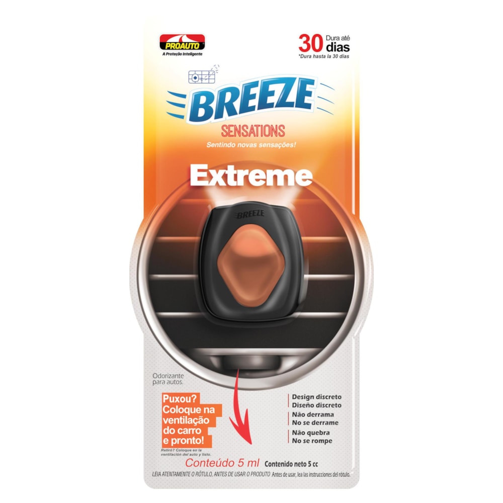 ODORIZADOR AUTOMOTIVO BREEZE SENSATIONS EXTREME 5ML  - PROAUTO ODORIZADOR AUTOMOTIVO BREEZE SENSATIONS EXTREME 5ML  - PROAUTO
