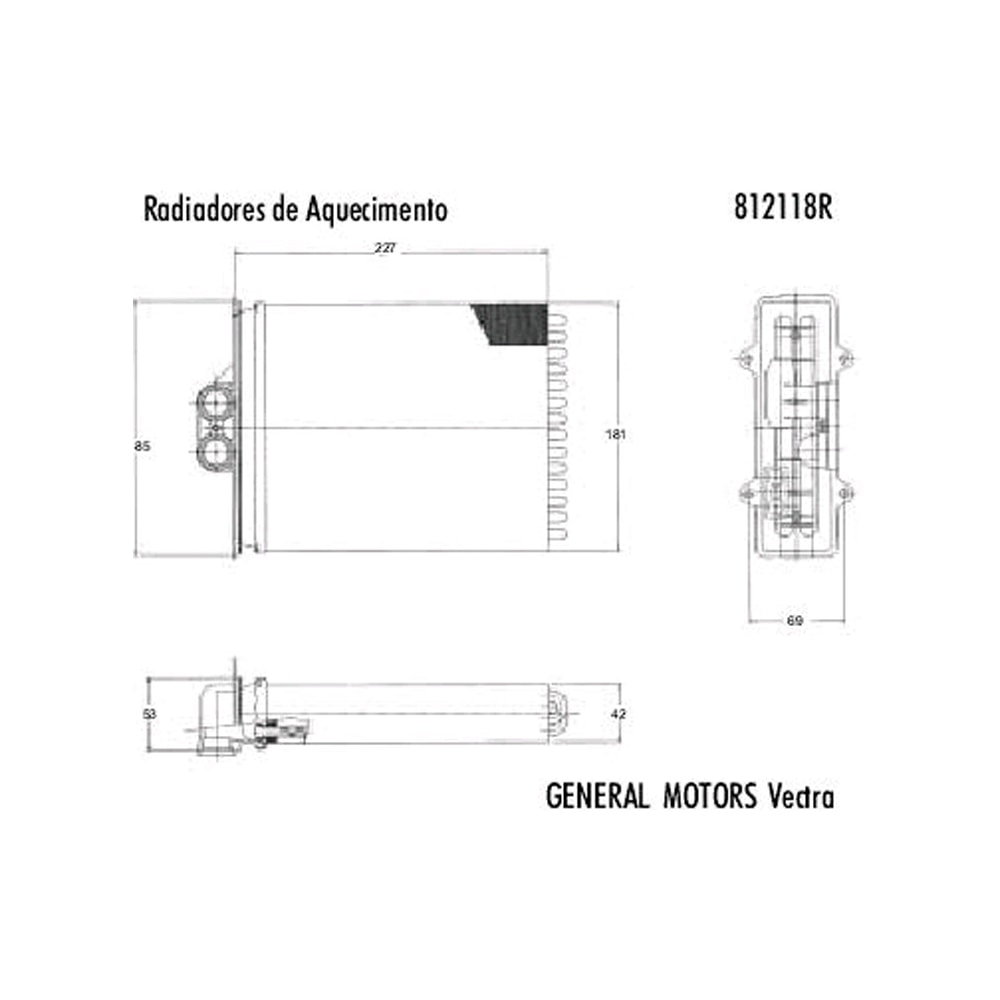 RADIADOR AQUECIMENTO GM CHEVROLET VECTRA COM AR 2.0/2.2 1997 A 2005 - VALEO