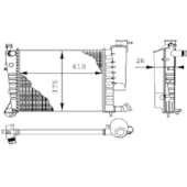 RADIADOR CITROEN XSARA 1999 A 2001 / PEUGEOT 306 1999 A 2000 COM AR 1.8 16V - BEHR HELLA