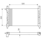 RADIADOR FIAT ELBA / FIORINO 1.0 / 1.6 8V 1991 A 2003 / ELBA / PREMIO 1.5 / 1.6 1990 A 1994 / UNO 1990 A 2003 COM AR - VISCONDE/MODINE