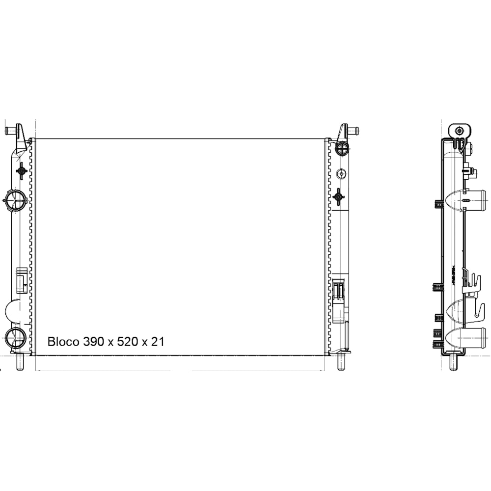RADIADOR FIAT PALIO/  STRADA/  SIENA 1.0/1.3/1.6/1.8 FIRE 2000 A 2013 / IDEA 1.4 / 1.8  2006 A 2013 COM / SEM AR MANUAL  - BEHR HELLA