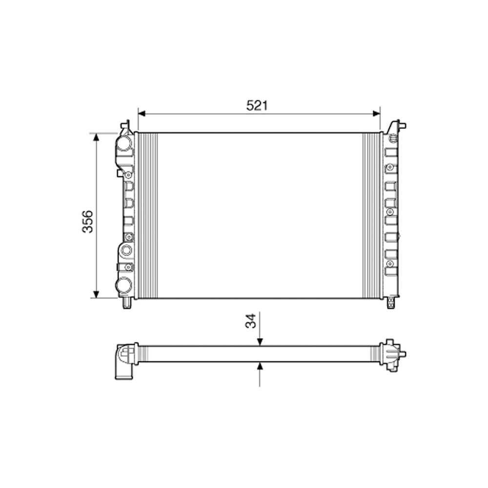 RADIADOR FIAT PALIO / STRADA / SIENA COM AR BRASADO 1.6 16V MPFI 1997 A 2000 - VISCONDE/MODINE