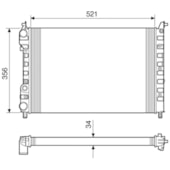 RADIADOR FIAT PALIO / STRADA / SIENA COM AR BRASADO 1.6 16V MPFI 1997 A 2000 - VISCONDE/MODINE