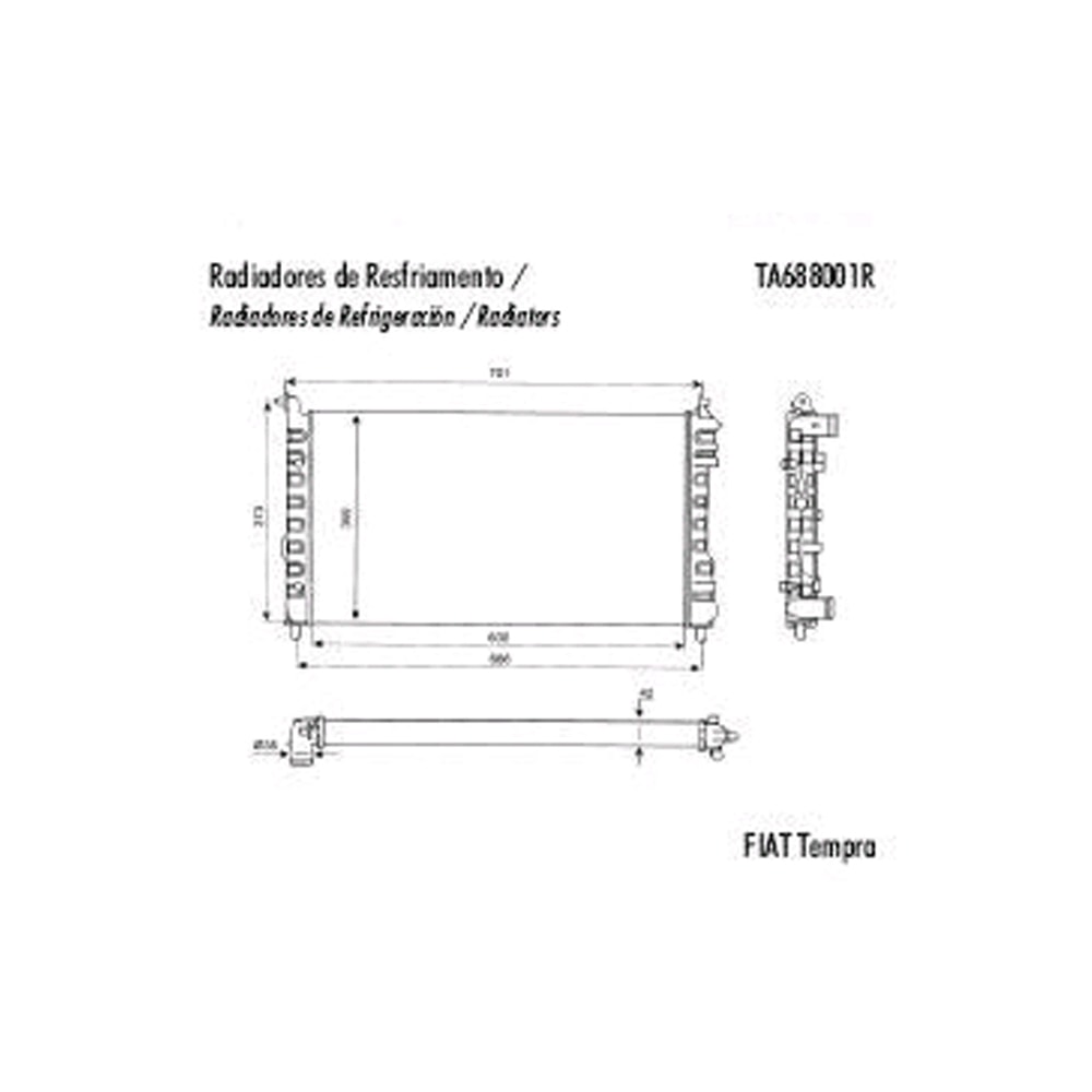 RADIADOR FIAT TEMPRA 2.0 8 / 16V 1992 A 1998 MANUAL - VALEO