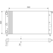 RADIADOR FIAT UNO MILLE / FIORINO / PREMIO EP 1.0 8V COM OU SEM AR 1996 A 2001 - VISCONDE/MODINE