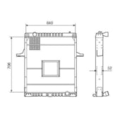 RADIADOR FORD CARGO 2422/ 2425 1991 A 2011 / VW VOLKSWAGEN 24220 1991 A 2011 / 26220 2001 A 2005 MOTOR CUMMINS BETONEIRA - BEHR HELLA