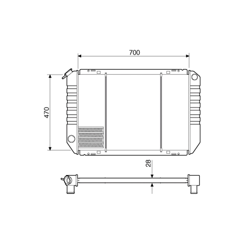 RADIADOR FORD F1000 1992 A 1994 - VISCONDE/MODINE