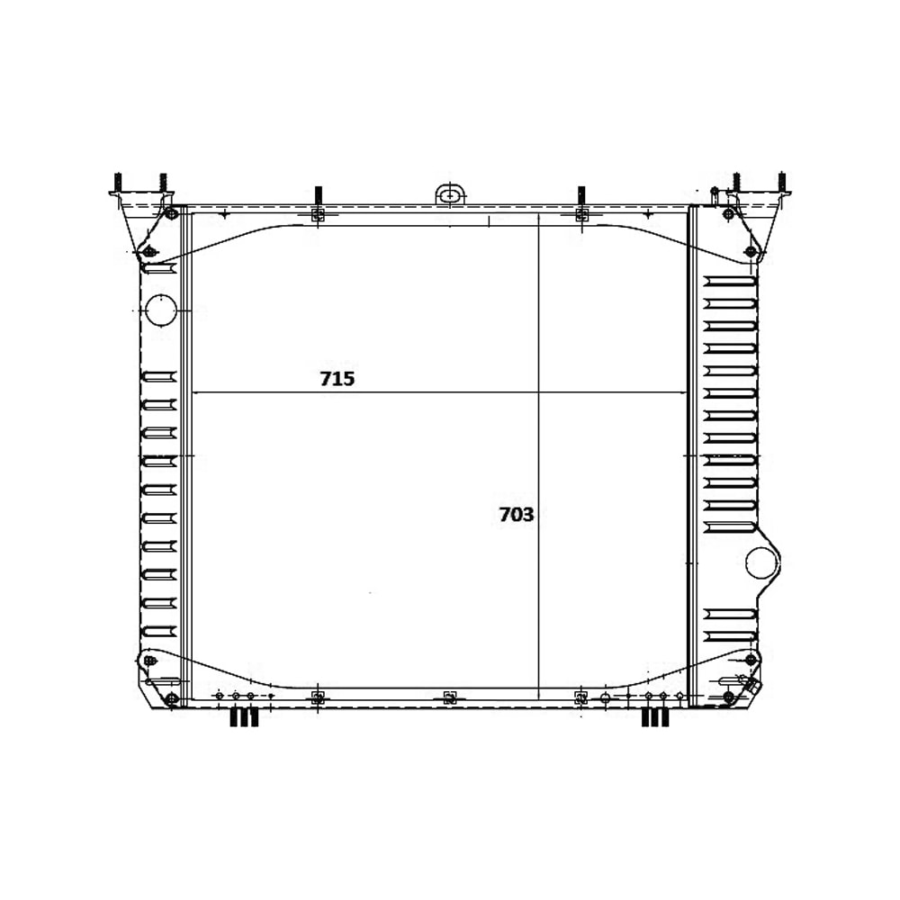 RADIADOR FORD F12000 / F14000 PIT BULL 1999 EM DIANTE COM LATERAL - MAGNETI MARELLI