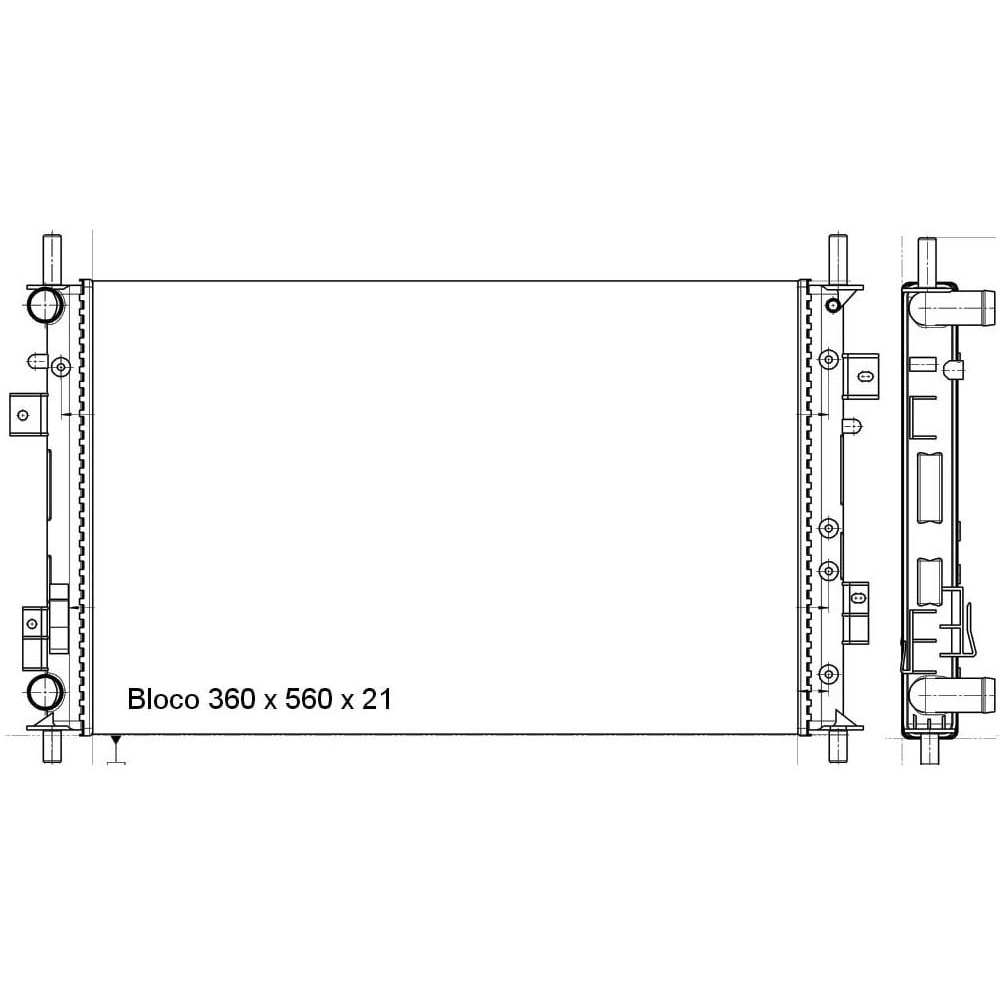 RADIADOR FORD FIESTA 2002 EM DIANTE / ECOSPORT 2002 A 2013 1.0 / 1.6 / 2.0 16V COM OU SEM AR MANUAL COMTUBETE - BEHR HELLA