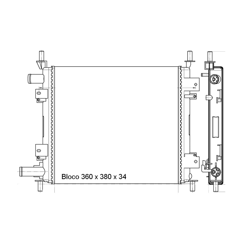 RADIADOR FORD KA 1.0 / 1.6 2000 A 2008 MANUAL - MAGNETI MARELLI
