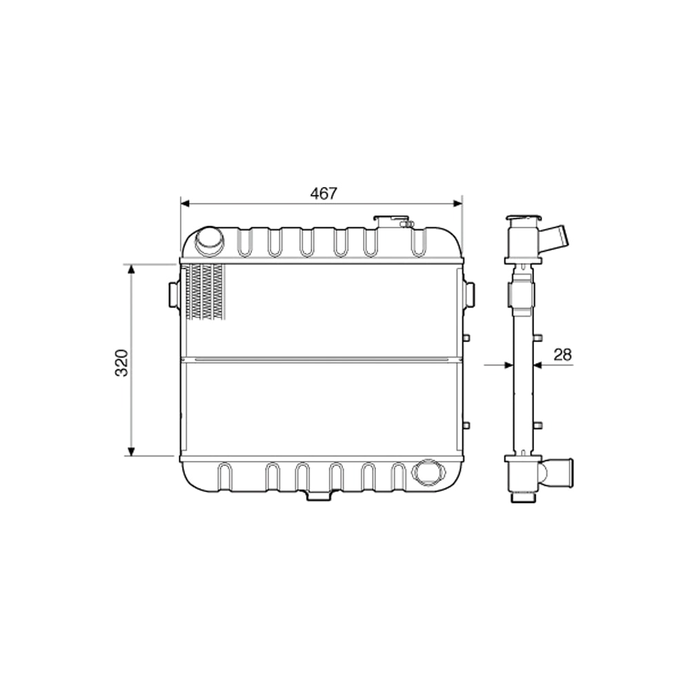 RADIADOR GM CHEVROLET A10 / C10 CARAVAN / OPALA 4CL >82 - VISCONDE/MODINE