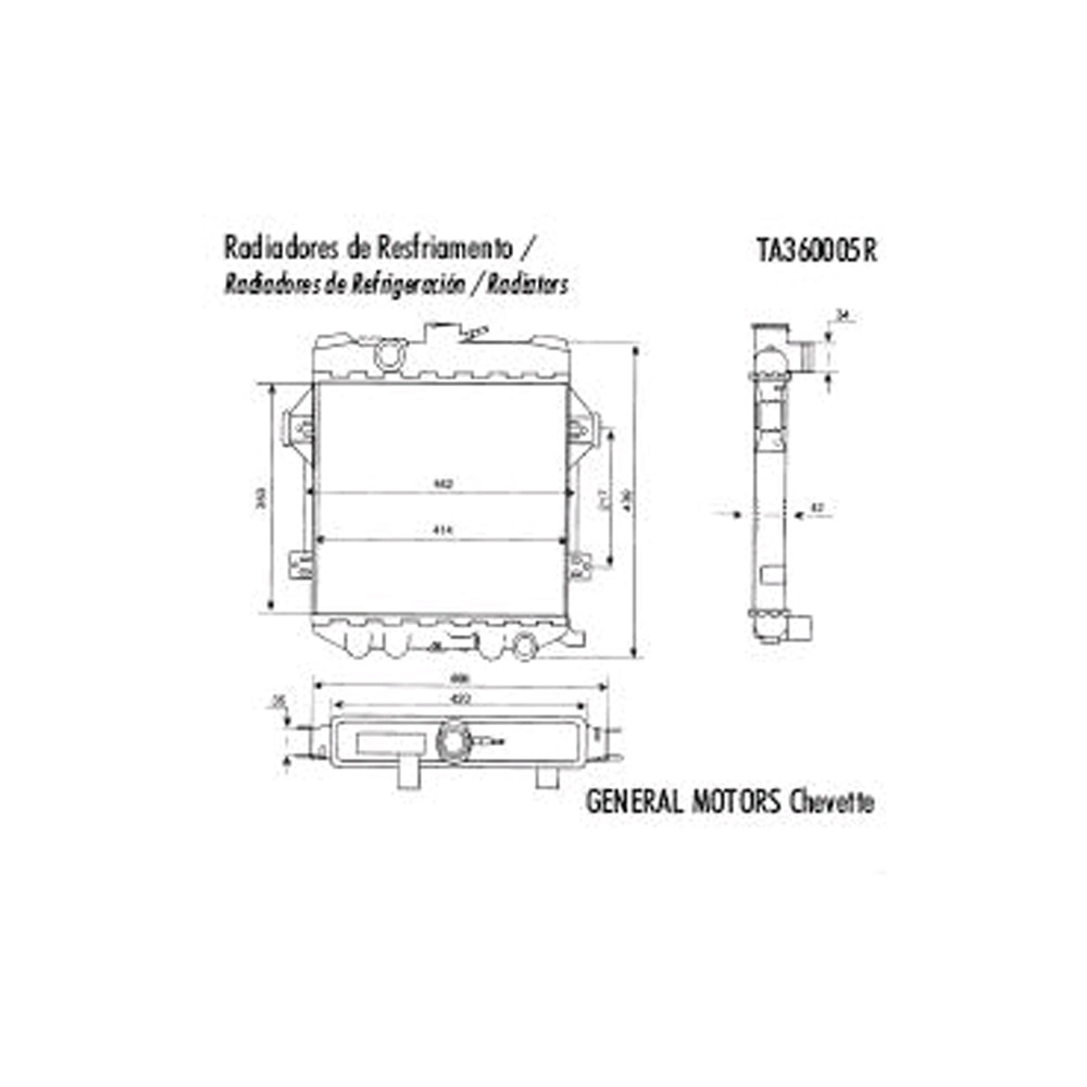 RADIADOR GM CHEVROLET CHEVETTE / CHEVY 500 1.4 / 1.6 8V 1977 A 1995 COM OU SEM AR - VALEO