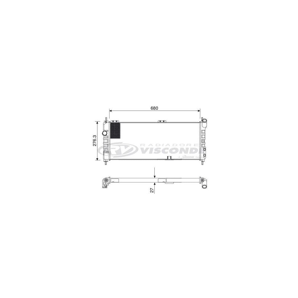 RADIADOR GM CHEVROLET CORSA 1.0 / 1.4 / 1.6 / TIGRA 1.6 16V / 1994 A 2002  - VISCONDE/MODINE