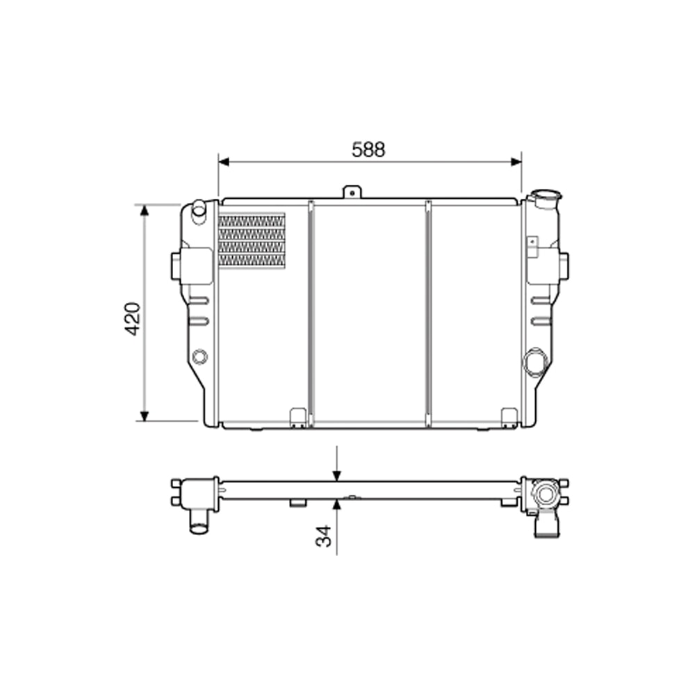 RADIADOR GM CHEVROLET OPALA / CARAVAN / DIPLOMATA 1985 A 1990 - VISCONDE/MODINE