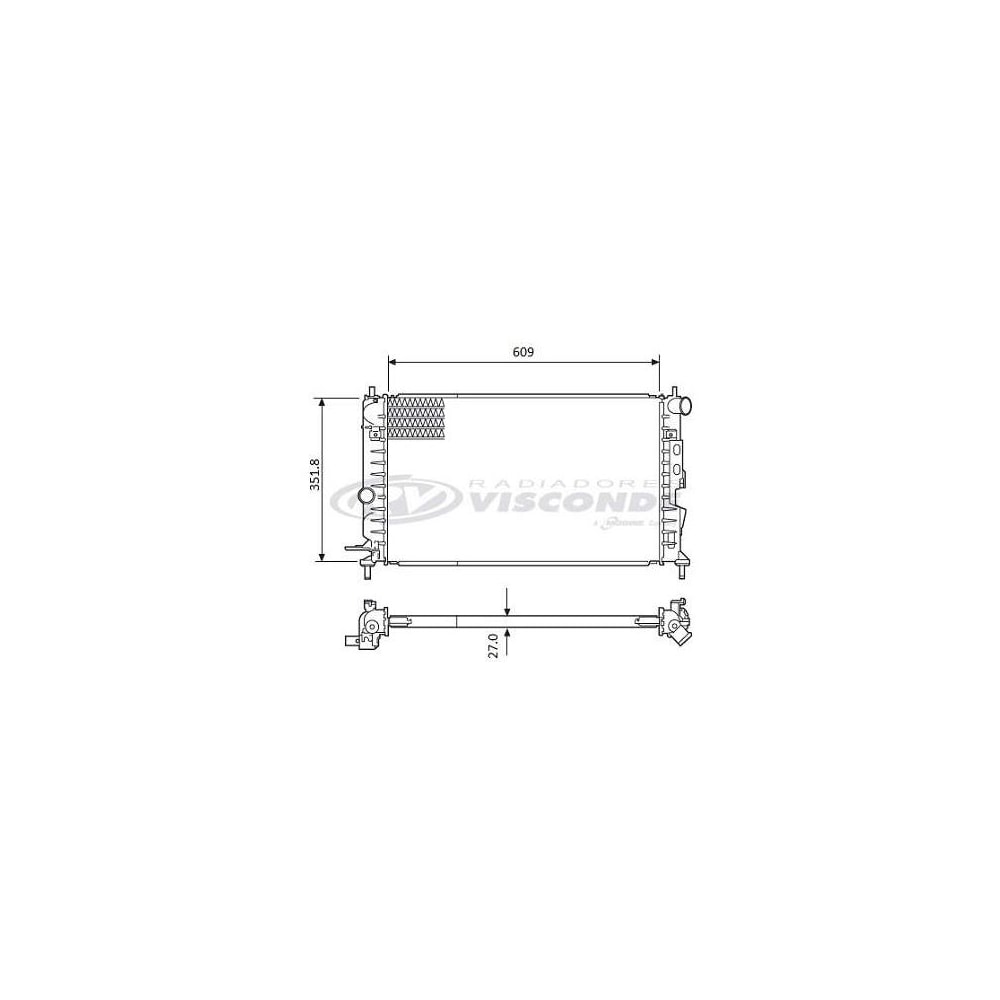 RADIADOR GM CHEVROLET VECTRA 2.0 / 2.2 1997 A 2005 COM AR CD / GLS MANUAL - VISCONDE/MODINE