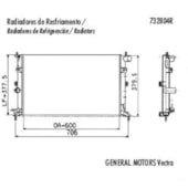 RADIADOR GM CHEVROLET VECTRA 2.2 CD / GLS 1997 A 2005 MANUAL COM AR (SEM FURO PARA SENSOR) - VALEO