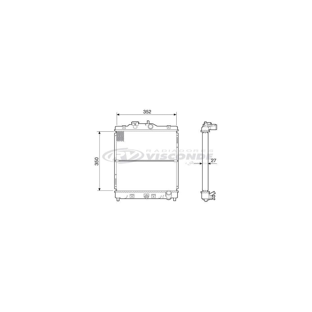 RADIADOR HONDA CIVIC 1.5 / 1.6 1992 A 2000 - VISCONDE/MODINE